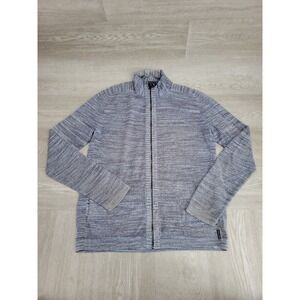A|X Armani Exchange Full Zip Sweater Men's L Gray Blue Knit Preppy Luxe